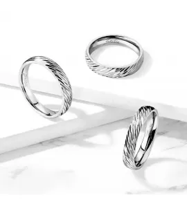 Стальное кольцо Spikes R-M7479S с диагональным узором