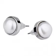 Серьги-гвоздики Everiot AAB-235ESS из стали с перламутровым камнем