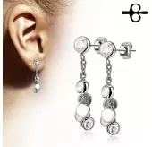 Женские висячие серьги TATIC SSEH-10244 с фианитами