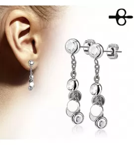 Женские висячие серьги TATIC SSEH-10244 с фианитами