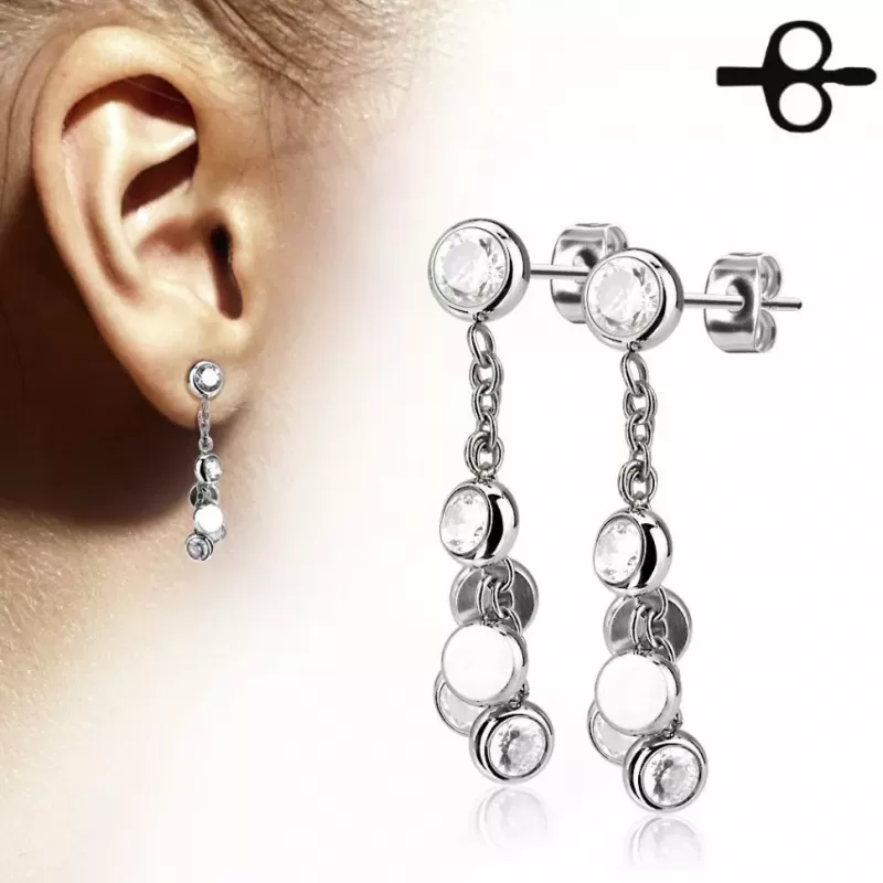 Женские висячие серьги TATIC SSEH-10244 с фианитами