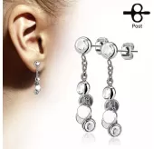 Женские висячие серьги TATIC SSEH-10244 с фианитами