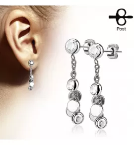 Женские висячие серьги TATIC SSEH-10244 с фианитами