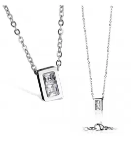 Минималистичное колье из цепочки с фианитами Spikes SNP-1408 из стали