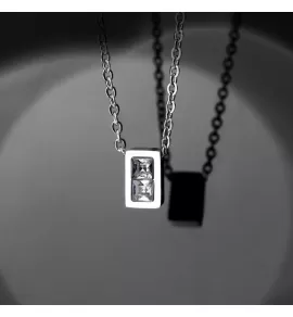 Минималистичное колье из цепочки с фианитами Spikes SNP-1408 из стали