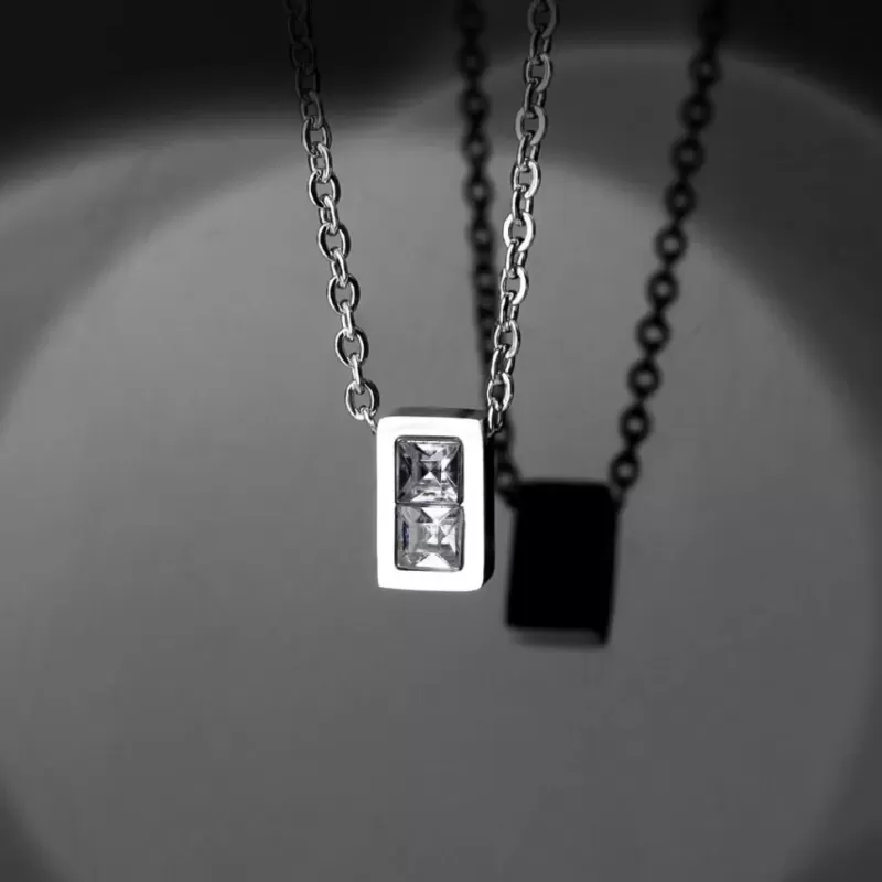 Минималистичное колье из цепочки с фианитами Spikes SNP-1408 из стали