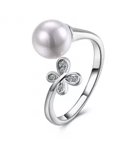 Незамкнутое кольцо Everiot RA-XP-14212 с искусственным жемчугом, регулируемое