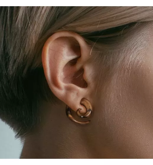 Деревянная растяжка тоннелей в уши Piercedfish TSM07 в форме спирали (улитка)