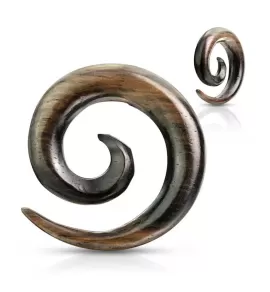 Деревянная растяжка тоннелей в уши Piercedfish TSM07 в форме спирали (улитка)
