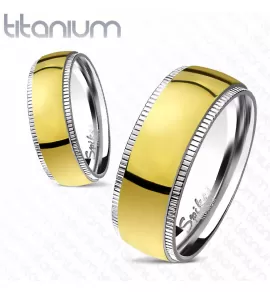 Кольцо из титана Spikes R-TI-4378 с золотистым покрытием