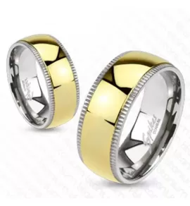 Кольцо из титана Spikes R-TI-4378 с золотистым покрытием