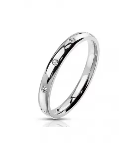 Женское кольцо из стали TATIC RSS-6822 с дорожкой фианитов