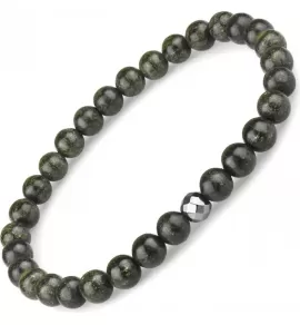 Браслет Everiot Select LNS-8034 из камня змеевик и гематита