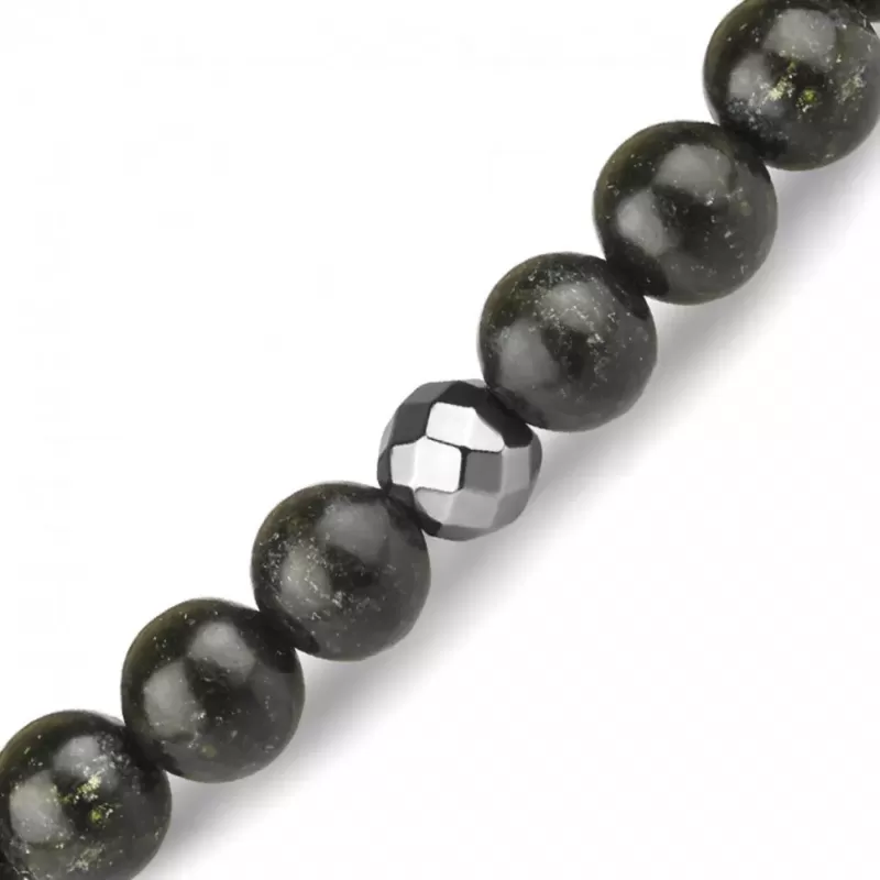 Браслет Everiot Select LNS-8034 из камня змеевик и гематита