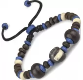 Браслет с бусинами из кости Everiot VD-MJ-1812 сине-черный