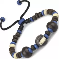 Браслет с бусинами из кости Everiot VD-MJ-1812 сине-черный