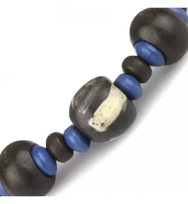 Браслет с бусинами из кости Everiot VD-MJ-1812 сине-черный