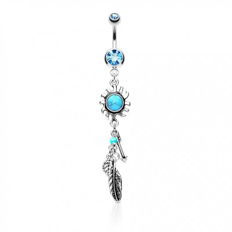 Серьга-банан для пирсинга пупка PiercedFish NSQ-5022