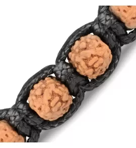 Плетеный браслет в стиле Шамбала Everiot Select LNS-2017 из рудракши и гематита