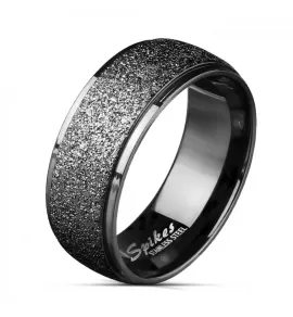 Кольцо мужское из стали Spikes R-M5842 черного цвета