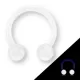 Циркуляр (подкова) с внешней резьбой из акрила Pirslab HXG светящаяся, пирсинг септума, хряща уха, брови, носа, губ, пупка, сосков, смайл