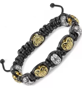 Женский плетеный браслет Шамбала Everiot Select LNS-3077 с сердечками