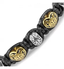 Женский плетеный браслет Шамбала Everiot Select LNS-3077 с сердечками