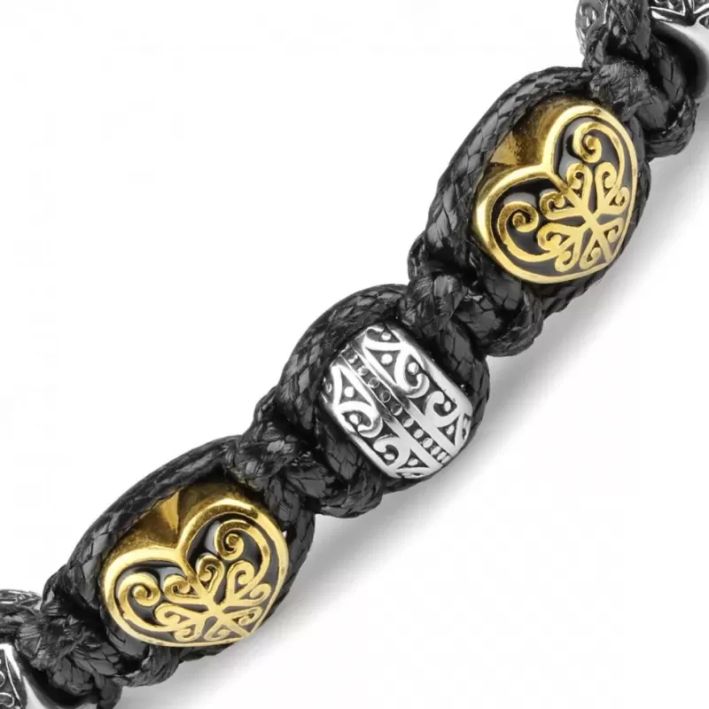 Женский плетеный браслет Шамбала Everiot Select LNS-3077 с сердечками