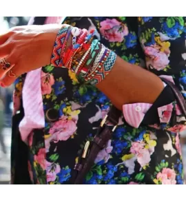 Плетеный браслет фенечка ALBR-3098 с орнаментом