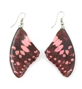 Серьги Indigo ING-RR-156 крылья бабочки с розовым узором