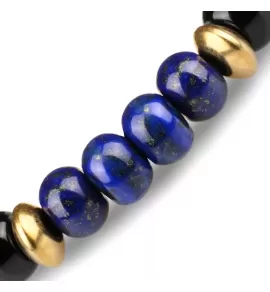 Браслет ручной работы в стиле Шамбала Everiot Select LNS-2018 из натурального лазурита и агата