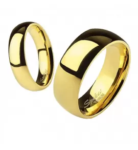 Титановое кольцо (обручальное) Spikes R-TI-4383 цвета желтого золота