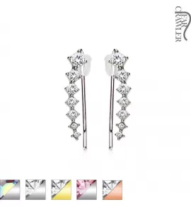 Серьги клаймберы вдоль мочки TATIC EL-22 с дорожками кристаллов