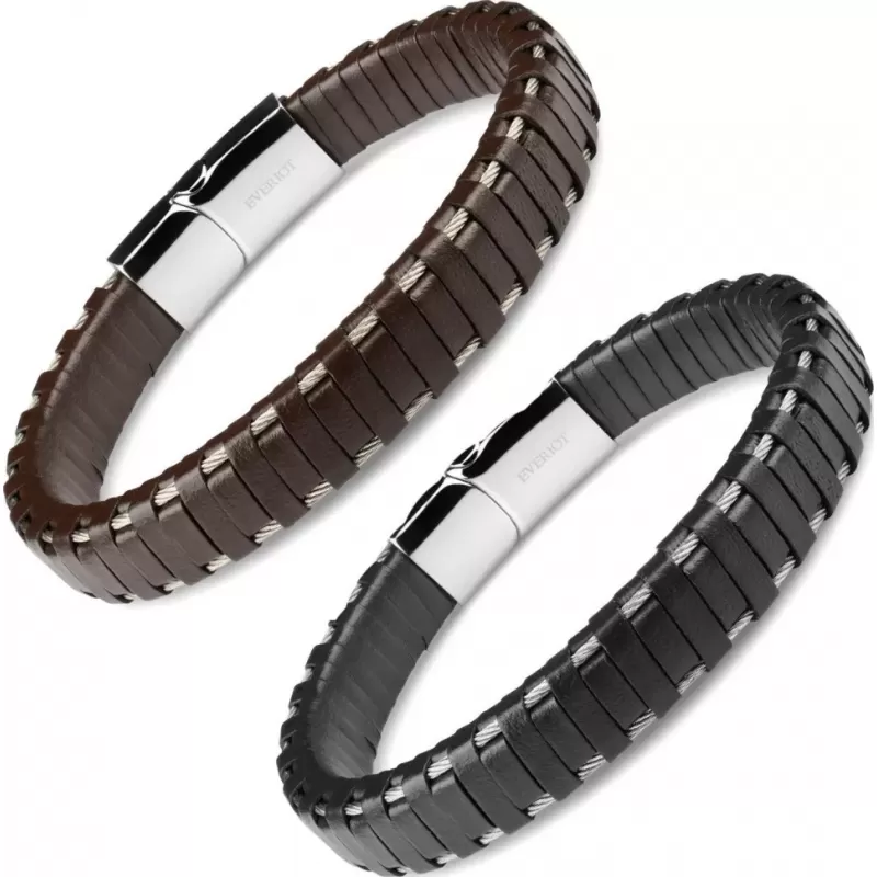 Кожаный браслет мужской Everiot BC-MJ-781 с оригинальным плетением