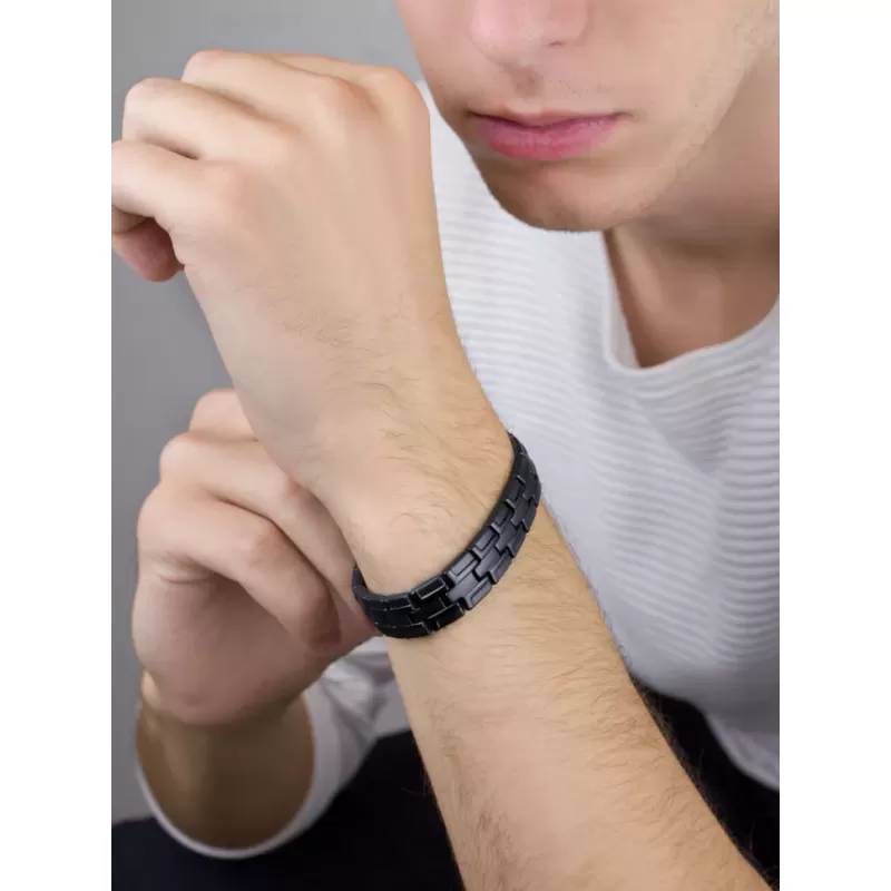 Магнитный браслет мужской черный Magnetana KBM-160519