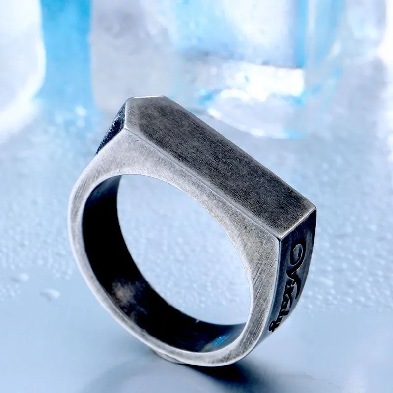 Мужской перстень-печатка из стали EVERIOT --SR-BR-537-N c надписью