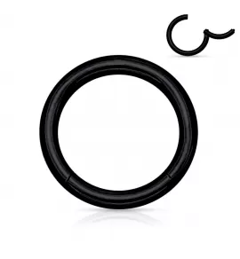 Черное кольцо кликер из стали PiercedFish PC3-K серьга для пирсинга септума, трагуса и хеликса, брови, губ, сосков, пупка (от 6 мм до 12 мм)