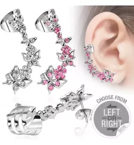 Кафф из стали TATIC EC-13287 с бабочками и фианитами