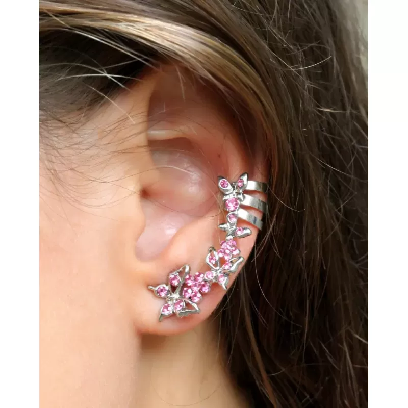 Кафф из стали TATIC EC-13287 с бабочками и фианитами