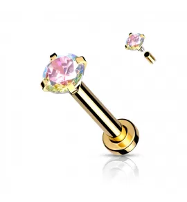 Серьга лабрет из стали PiercedFish LSI037T-GDAB для пирсинга губ, носа, уха