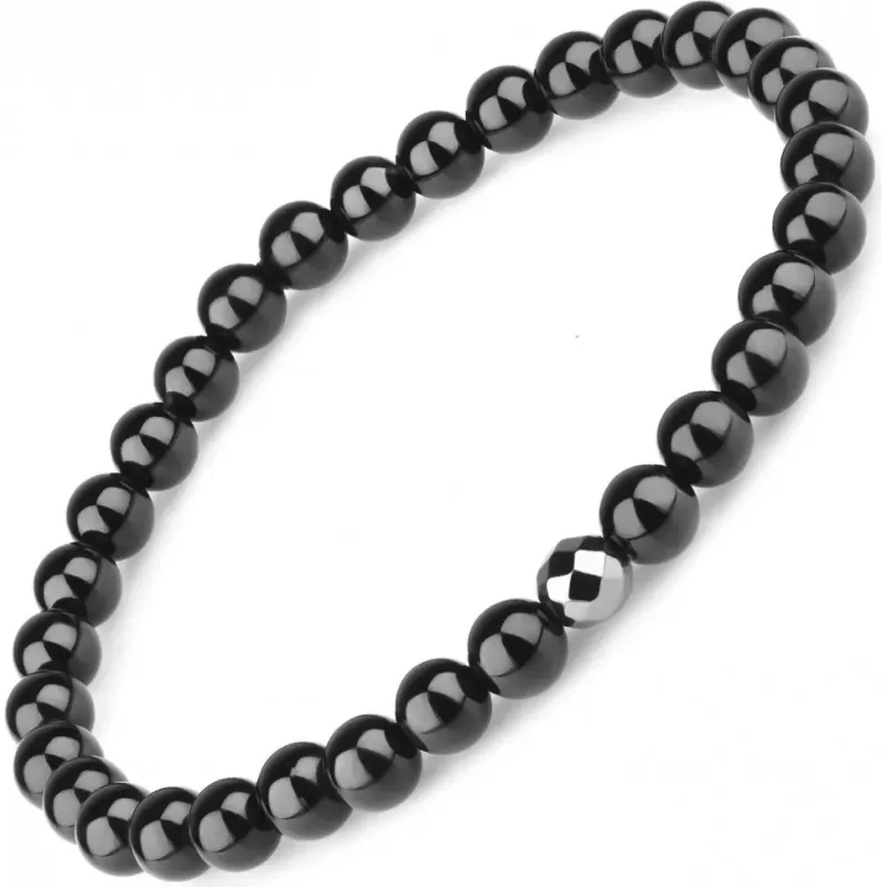 Черный браслет Everiot Select LNS-8036 из оникса и гематита