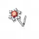Серьга нострил (гвоздик) для пирсинга крыла носа PiercedFish NOL-596 с фианитами