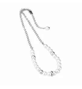 Ожерелье Everiot AAB-350NSS с жемчужинами и серебристыми бусинами