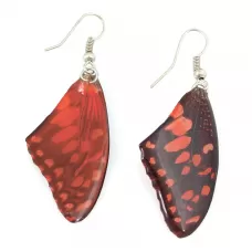 Серьги Indigo ING-RR-157 крылья бабочки с красным узором