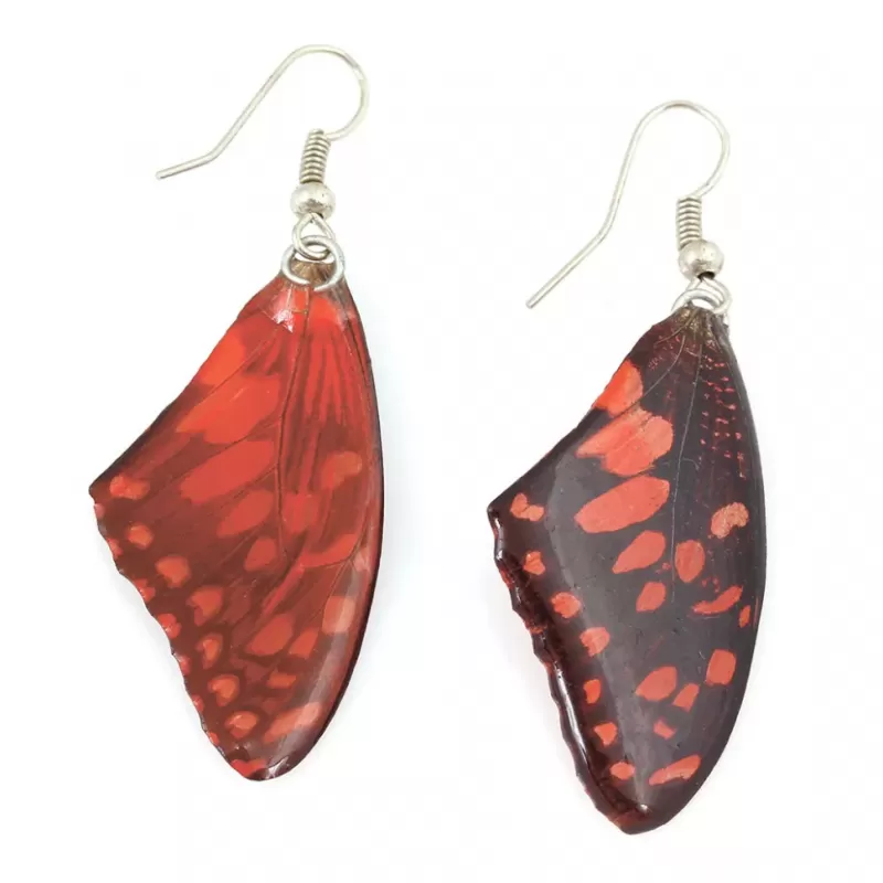 Серьги Indigo ING-RR-157 крылья бабочки с красным узором