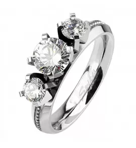 Кольцо из титана Spikes R-TI-4398 с фианитами