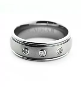 Кольцо из карбида вольфрама CARRAJI RTU-105 с фианитами