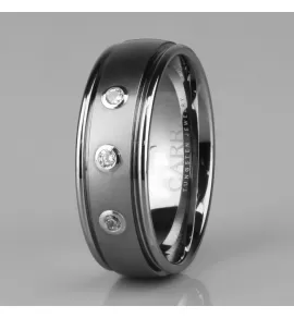 Кольцо из карбида вольфрама CARRAJI RTU-105 с фианитами
