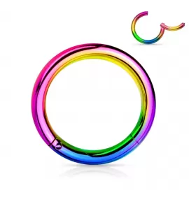 Разноцветное кольцо кликер из стали PiercedFish PC3-W серьга для пирсинга септума, трагуса и хеликса, брови, губ, сосков, пупка (от 6 мм до 12 мм)