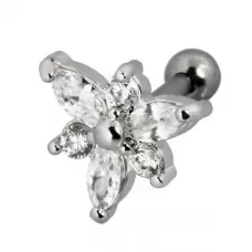 Штанга из стали с цветком Everiot AAB-110TRTH, серьга для пирсинга хеликса, хряща уха